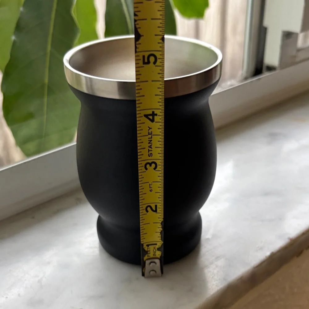 BALIBETOV Yerba Mate tea coffee Black Stainless Steel Tumbler cup Mug Camping